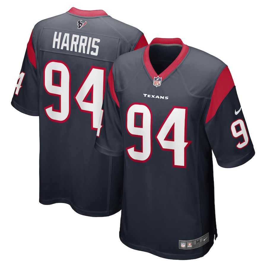 Men Houston Texans #94 Demone Harris Nike Navy Game Player NFL Jersey